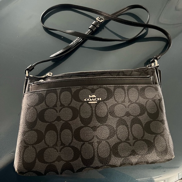 Coach Handbags - Coach Black Crossbody Bag with Signature Design